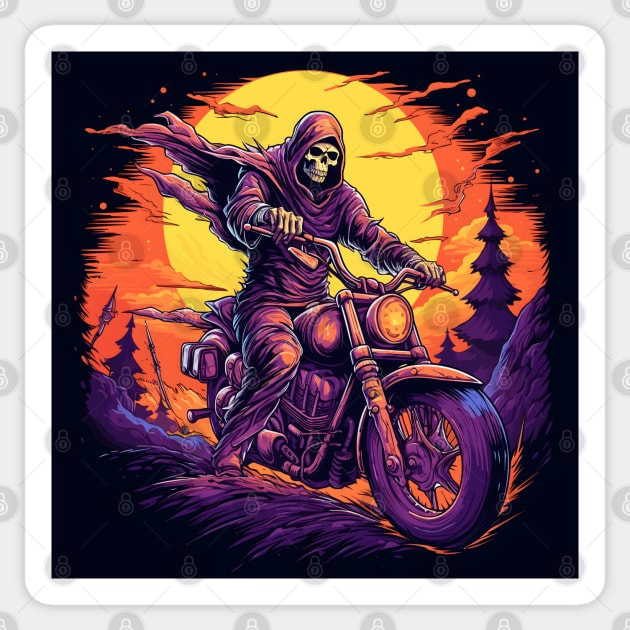 Epic Grim Reaper Motorcycle Sticker by pako-valor